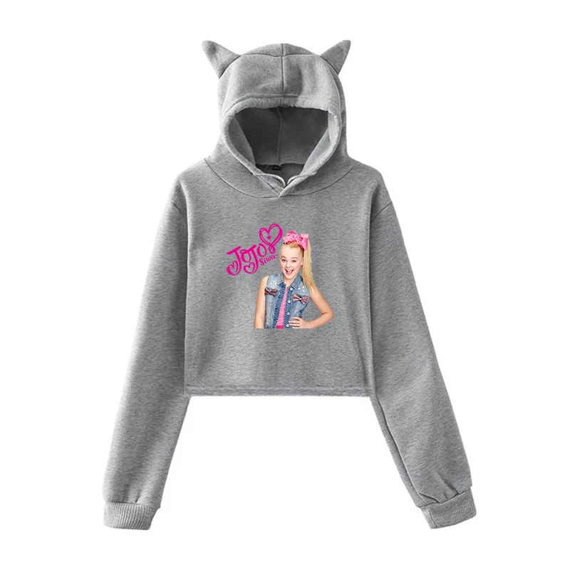 Женский укороченный топ Jojo Siwa Розовый пуловер с кошачьими ушками в Корейском