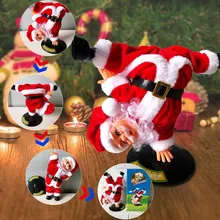 Плюшевые игрушки для танцев Санта Клауса, рождественские украшения, электрические уличные украшения для рук с музыкой, детские украшения-игрушки natal
