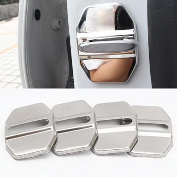 

4PCS Stainless Steel Car Door Lock Buckle Protector Cover Trim Sticker for Maserati Ghibli / Levante 2016-2019 accessories