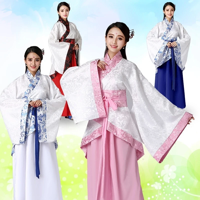 Chinese Style Women Hanfu Female Costumes Han/Tang Dynasty Traditional Clothing China Folk Dance Pe