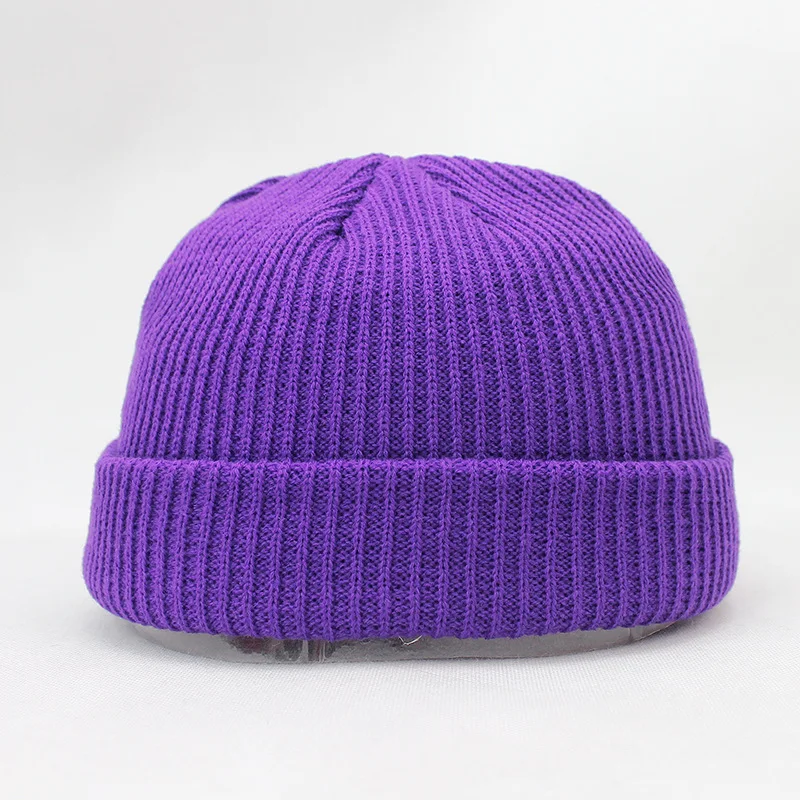 New Unisex Beanie Hat Ribbed Knitted 