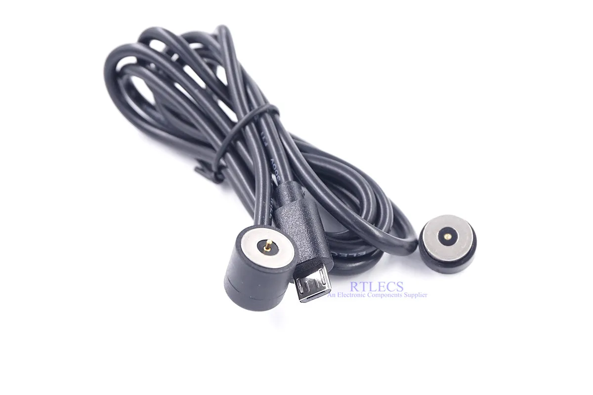 

1 set Magnet Spring-Loaded Pogo pin connector to Micro USB Male Power Charge Cable 1 Meter plus Target Contact female Pin Single