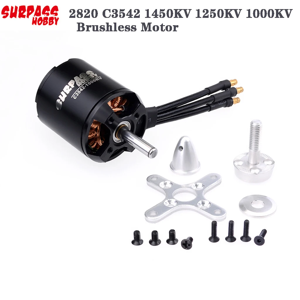 Бесщеточный двигатель SURPASS HOBBY 2820 C3542 1450KV 1250KV 1000KV для радиоуправляемых самолетов с
