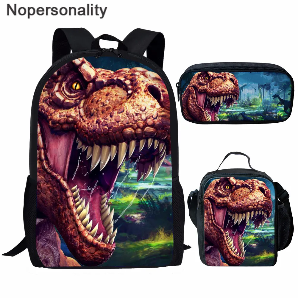 Nopersonality 3 шт./компл. Юрский Мир животных печать детские школьные сумки динозавр мальчиков рюкзак для детей школьные сумки Mochila - Цвет: Z5218CGK
