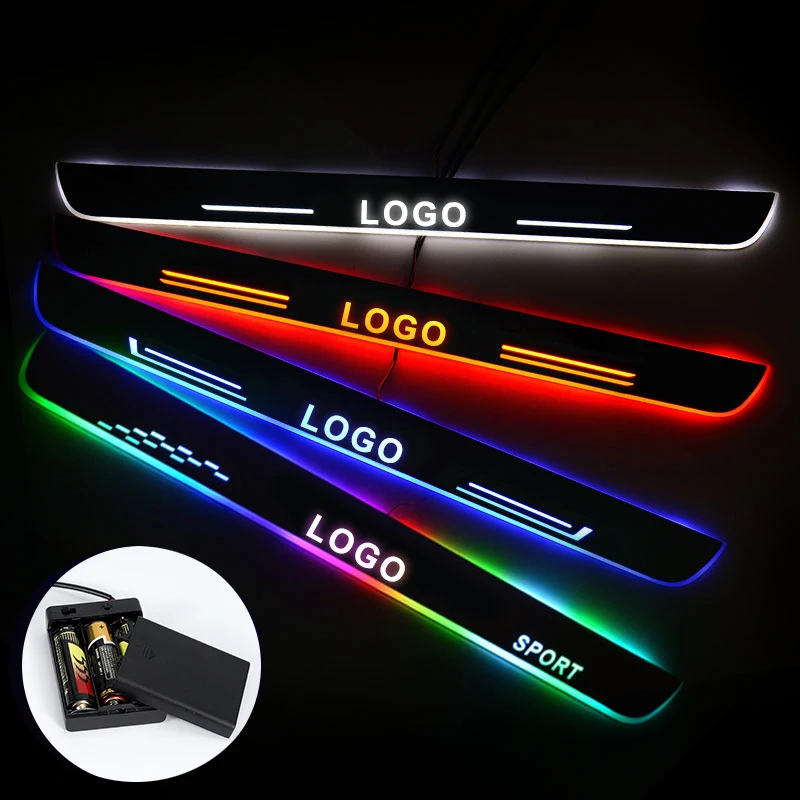  LED Door Sill For Toyota C-HR CHR 2016 - 2019 Streamed Light Scuff Plate Acrylic Battery Car Door S - 4000135191969