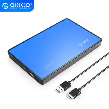 

ORICO 2588US3 SATA HDD SSD USB3.0 External Hard Disk Drive Box Storage Case Enclosure 5GBPS for 2.5 Inch Windows Laptop PC Blue