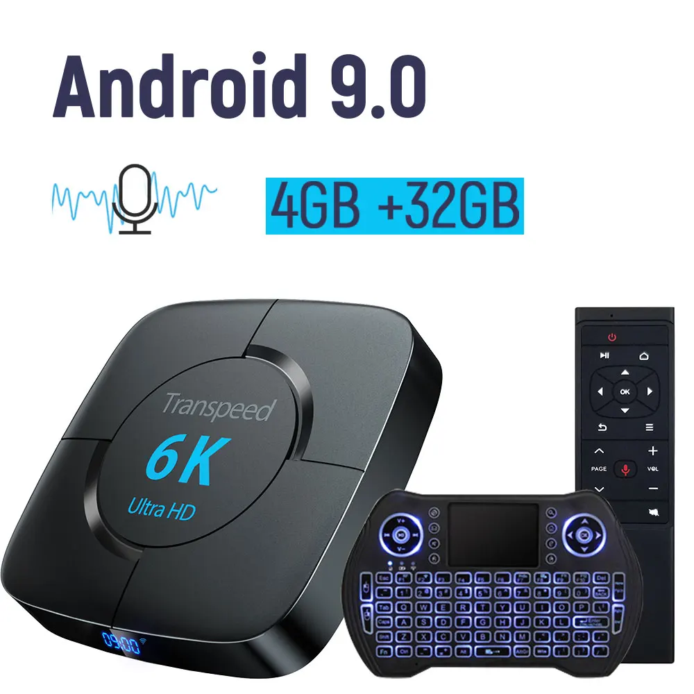 32G new air keyboard Bluetooth Android 9,0 tv box Youtube Netflix медиаплеер Google Assistant 4G 64G 6K 3D tv box Store Wifi 1080P телеприставка - Цвет: 32G new air keyboard