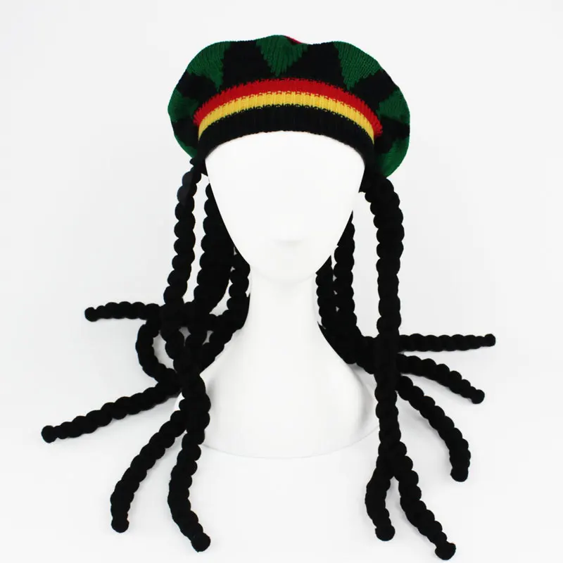 VESSOS Hip Hop Cap Knitted Wig Braid Hat Unisex Bob Beanie Winter Hombre -Zentai shop online