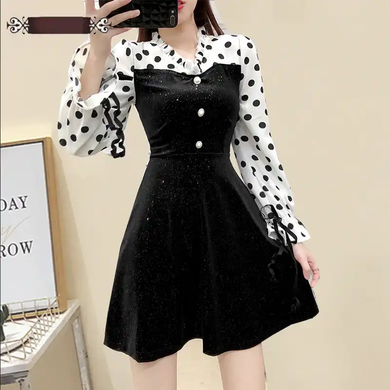 Cute velvet dresses Clearance