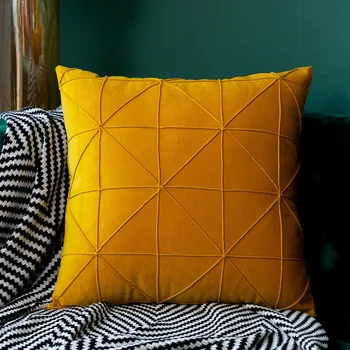 

Solid Color Velvet Cushion for Sofa Couch Turquoise Color Pillow Case for Bed Soft Touch Matching Curtain Home Decor