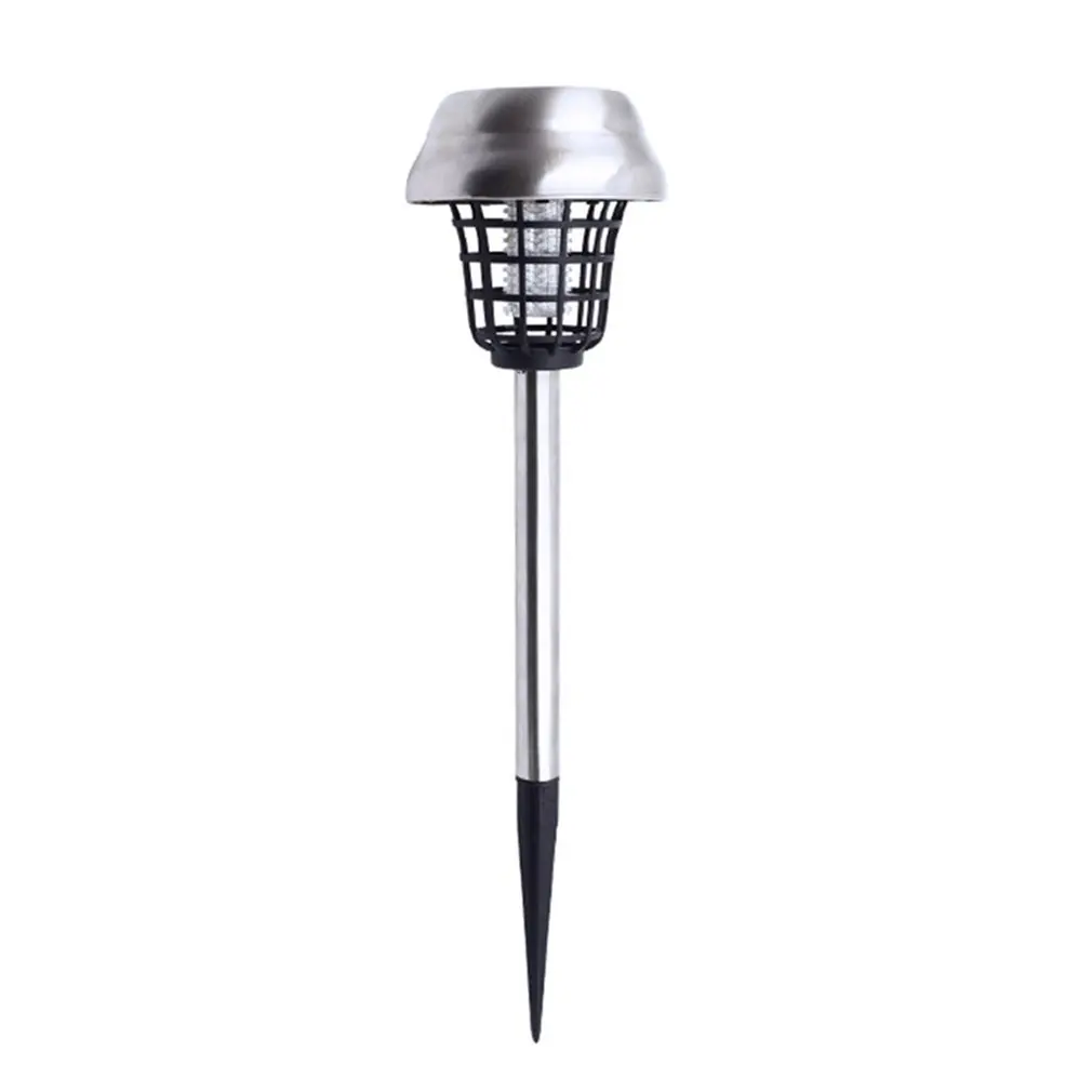

Solar stainless steel small round mosquito killer lamp Outdoor waterproof electronic insecticidal lamp