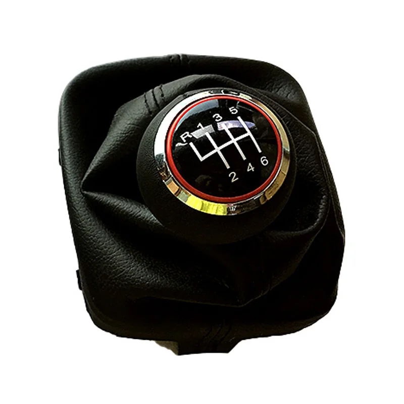 

5 Speed 6 Speed Manual MT Car Gear Shift Knob With Gear Shift Collars Cover Boot For Audi A3 S3 8P