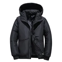 

2022NEW -15 Degree Winter Men's Hooded Slim Down Jacket Youth Trend Casual Thick Warm Overcoat Windbreaker Hombre White Duck
