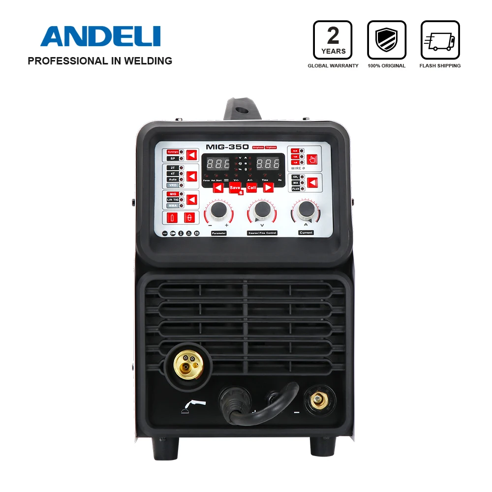 ANDELI Smart Synergic сварочный аппарат MIG 350 двойного напряжения Многофункциональный TIG MMA