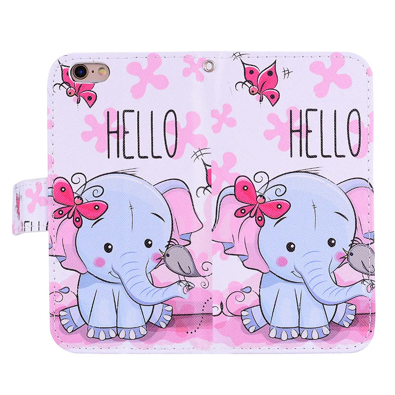 Leather Wallet Case for Fundas IPhone 11 Case Coque IPhone 5 6 6S 7 8 Plus SE X XR 11 Pro XS Max Cover Cartoon Flip Book House