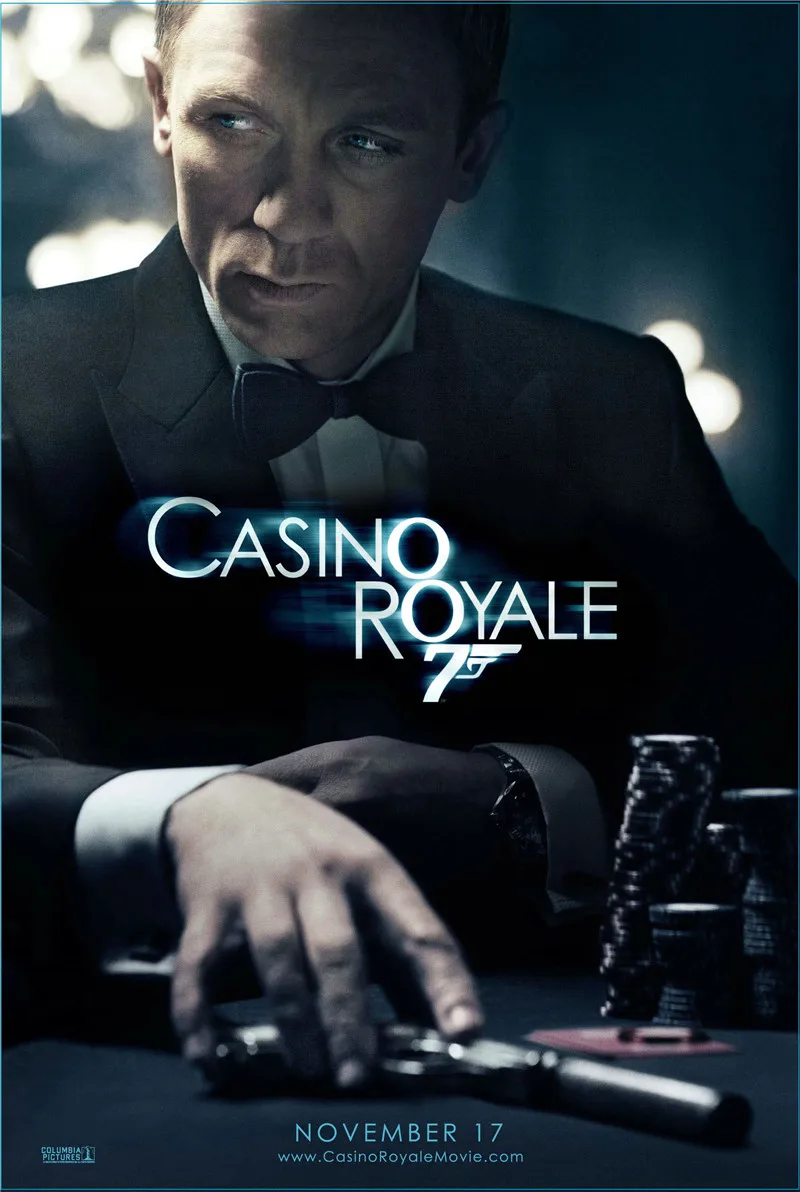 

60x90cm Casino Royale 007 James-Bond Classcal Silk Movie Posters Canvas Prints Wall Art Pictures for Living Room Home Decor