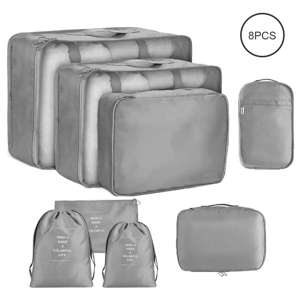 

8Pcs Luggage Packing Cube Travel Storage Bag Men and Women Luggage Travel Bags Clothing Sorting Organize Bag Wholesale