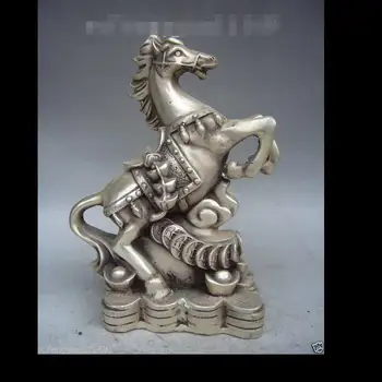 

zhmeru00451@++7.6"Collectible Decorated Handwork Tibet Silver Horse statue