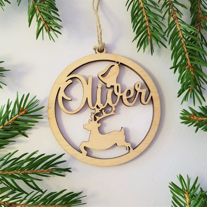 Personalized Wooden Christmas decorations Christmas baubles Eco-Friendly tree decorations Snowflake ornaments
