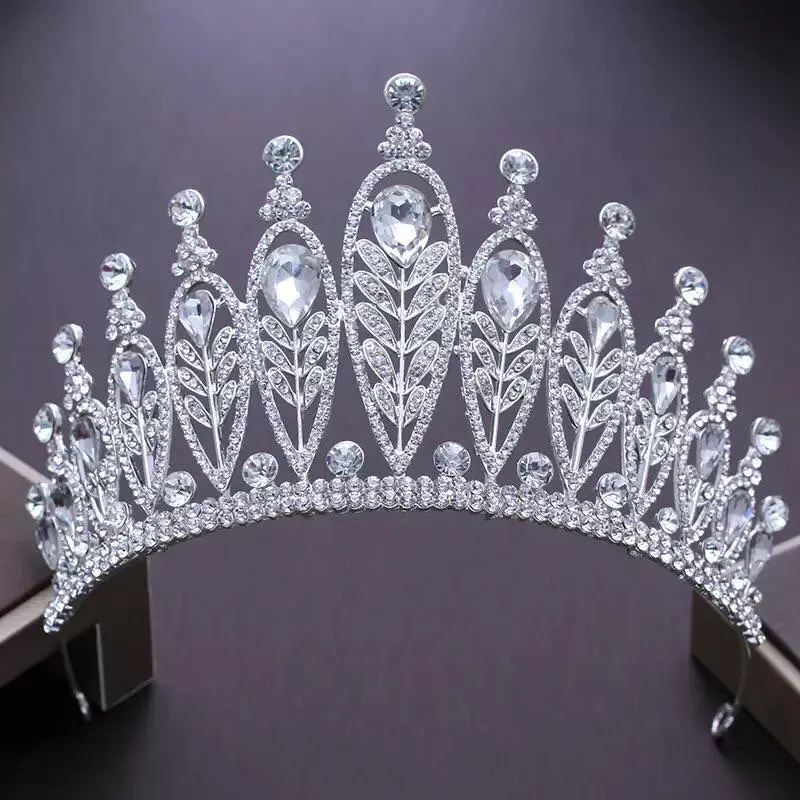 

2021 Vintage Baroque Wedding Crown Bridal Tiaras Full Circle Diadem Crystal Rhinestone Pageant Hair Jewelry Party Head Ornaments