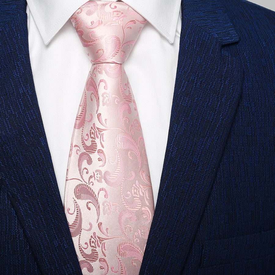 Men hot Pink Blue Silk Neck Ties For Men 10cm gentlemen neckties ties brand designers fashion Corbata Rosa Gravata