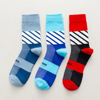 

Crew Socks Man Patchwork Striped Mens Letter Print Soft Sock Cartoon Men Autumn Winter Classic Adult Streets Calcetines Hombre