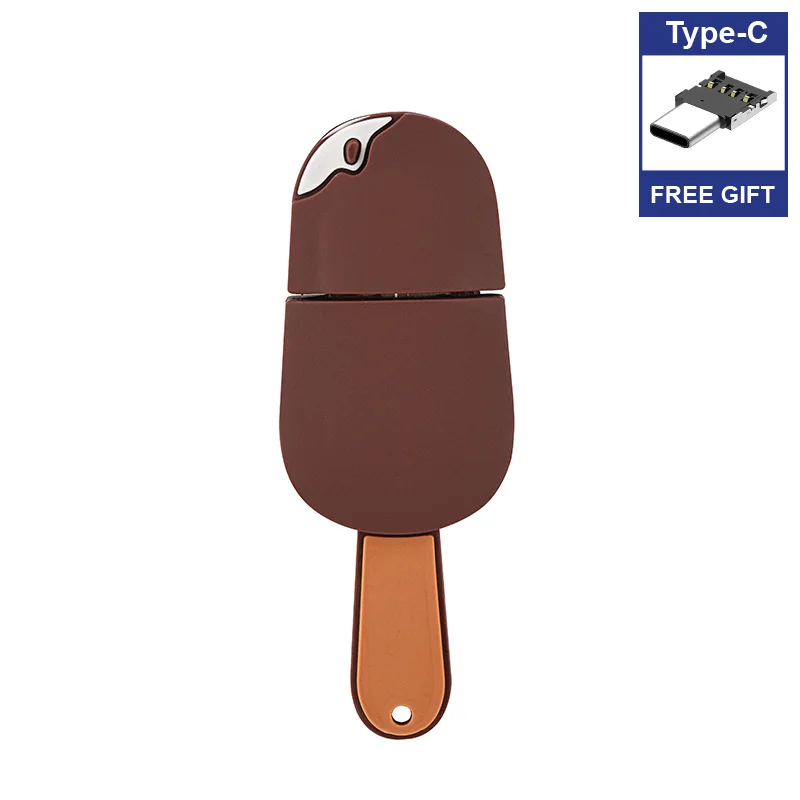 

Free Type-C adapter colour Cool summer day Mini ice cream usb flash drive 4GB 8GB 16GB 32GB 64GB pendrive 128gb 256gb 512gb gift