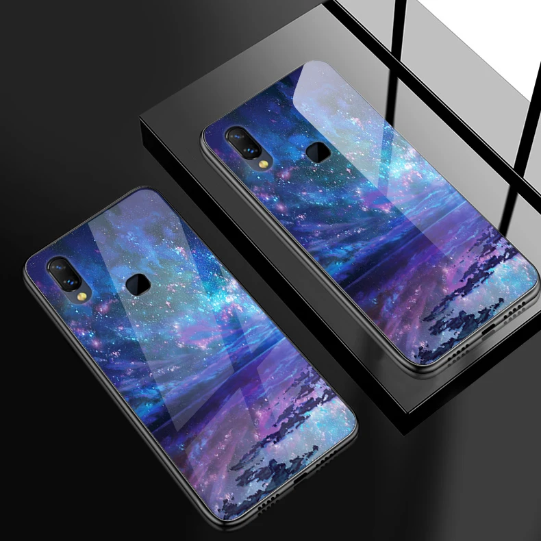 Для Xiaomi Redmi 5A 6A S2 GO Plus закаленное стекло задняя крышка для телефона Vivo Z5X IQOO NEX AS S1 Pro TPU Защитный чехол для телефона - Цвет: W217