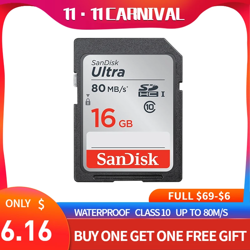 SanDisk Ultra SD CARD 16 ГБ, 32 ГБ, 64 ГБ 128 GB Class 10 SDXC UHS-I U3 карты памяти для камера карт sd Поддержка официальный проверки