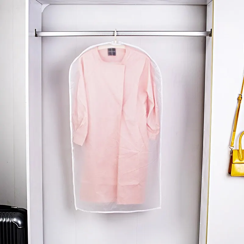 PEVA чехол для одежды костюм подвесная сумка для хранения вещей сумка для одежды платье одежда пылезащитный чехол для шкафа подвесной органайзер протектор - Цвет: without zipper