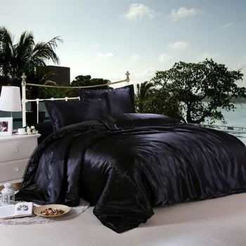 

2020 New Style Viscose Four-piece Set Solid Color Two Sorts Satin Sheet Bedding Article