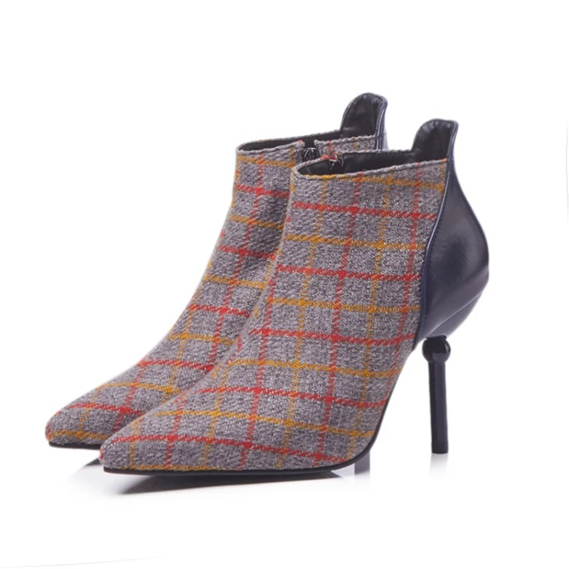 Botas De tacón alto Para Mujer, botines De 9cm, novedad, talla 32 Min, 5-83