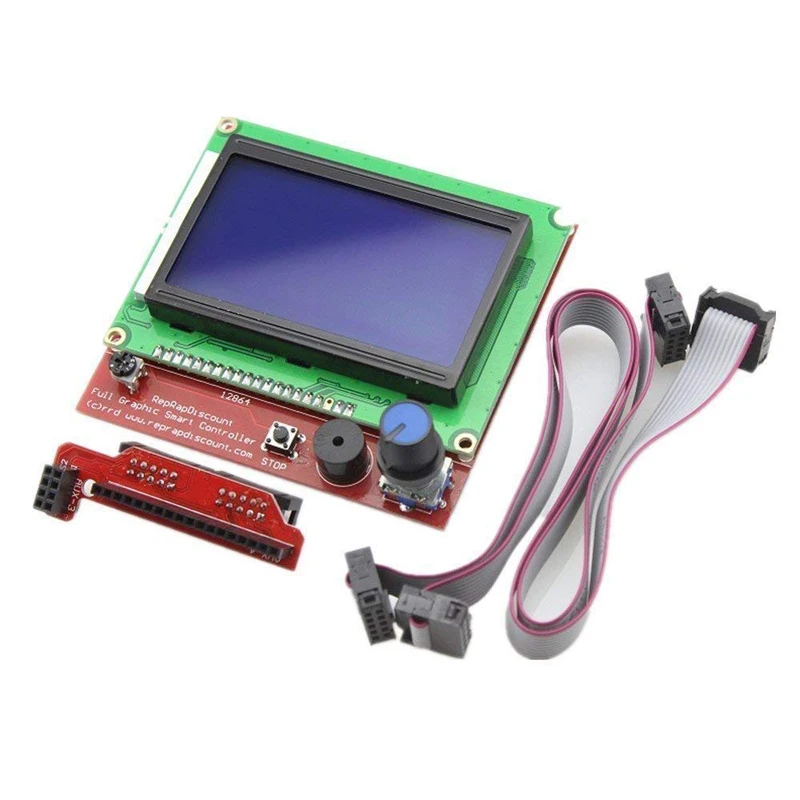 LCD 12864 Graphic Smart Display Controller Board with Adapter Cable for 3D Printer Ramps 1.4 RepRap 3D Printer Mendel Prusa