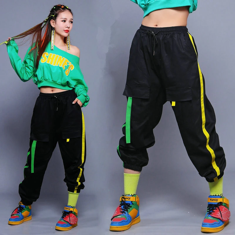 Disfraz de baile de Hip Hop para mujer, de baile callejero, cantante de club nocturno, bailarina, Rave, para adultos, Ropa de baile de escenario de en stock| | -