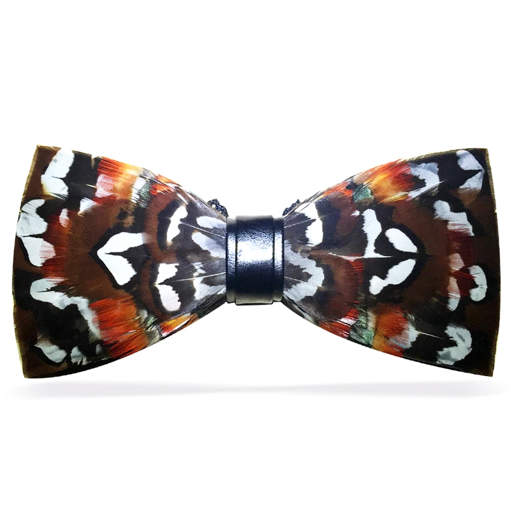 Бесплатная доставка новая мода 2017 натуральный мужской галстук-бабочка с перьями