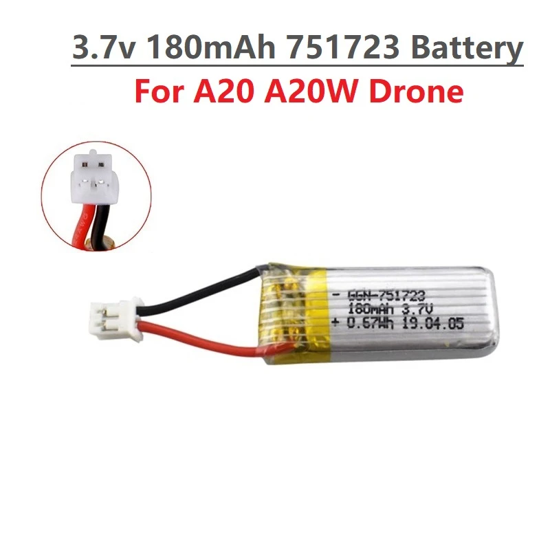 ドローン用充電器付きバッテリー,オリジナル3.7v,180mah,a20 a20w rc用