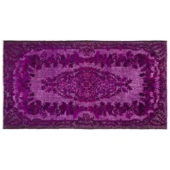 

Handmade Fuchsia Vintage English Carved Area Rug 172x313 Cm-5'8''X10'3''