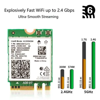 

For Intel AX200 WiFi 6 AX200NGW WiFi Network Card 802.11ax MU-MIMO 160MHz BT5.0
