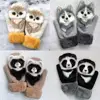 Women Men Winter Knitted Gloves Cute 3D Fluffy Cartoon Animal Decor Thickened Plush Lining Outdoor Windproof Thermal Warm Mitten ► Photo 2/6