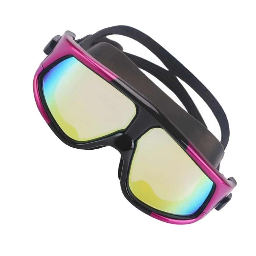Adult Swimming Hd Anti-fog Goggles Super Large Frame Silicone Plating Flat Mirror Swimming Goggles Unisex