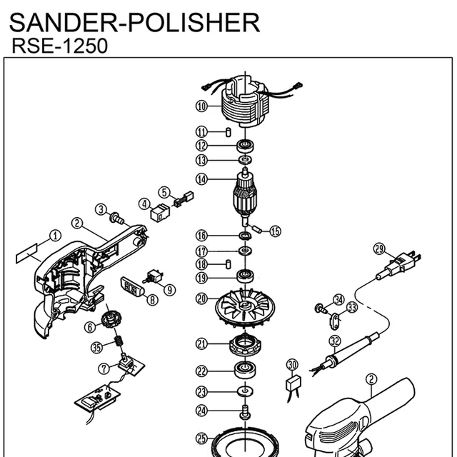 Ryobi Power Tools Palm Orbital Sander Polisher Rse-1250 Polihser  