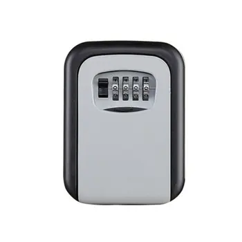 

Silver Key Lock Box Wall Mounted Aluminum alloy Key Safe Box Weatherproof 4 Digit Combination Key Storage Lock Box