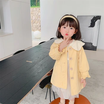 

Girls Solid Coat For Girls Letter Children's Coats Casual Style Clothes Girl