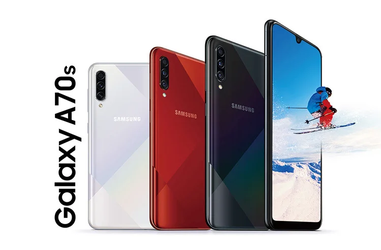 Смартфон samsung Galaxy A70s с 8-кратным зумом Поддержка Google Play NFC Supercharge 4500 мАч отпечаток лица ID 64 мп 4 камеры