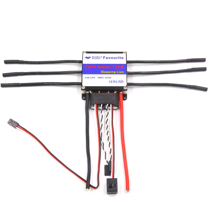 1 шт. ROV подводный двигатель бесщеточный ESC DIY скейт доска 120A двойной приводной 3-6S электрический регулятор скорости 24 В Высокое напряжение