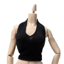 Солдатская модель одежды женский жилет Halterneck топ модель игрушки сцены Prop для 1:6 12 "фигурка героя Фигурки игрушки для детей-черный