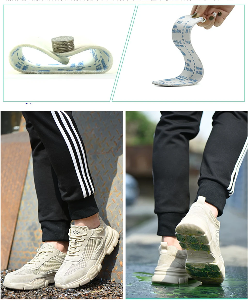 Мужская стальная носовая защитная Рабочая обувь из натуральной кожи, легкие дышащие нестираемые кроссовки, защитные ботинки