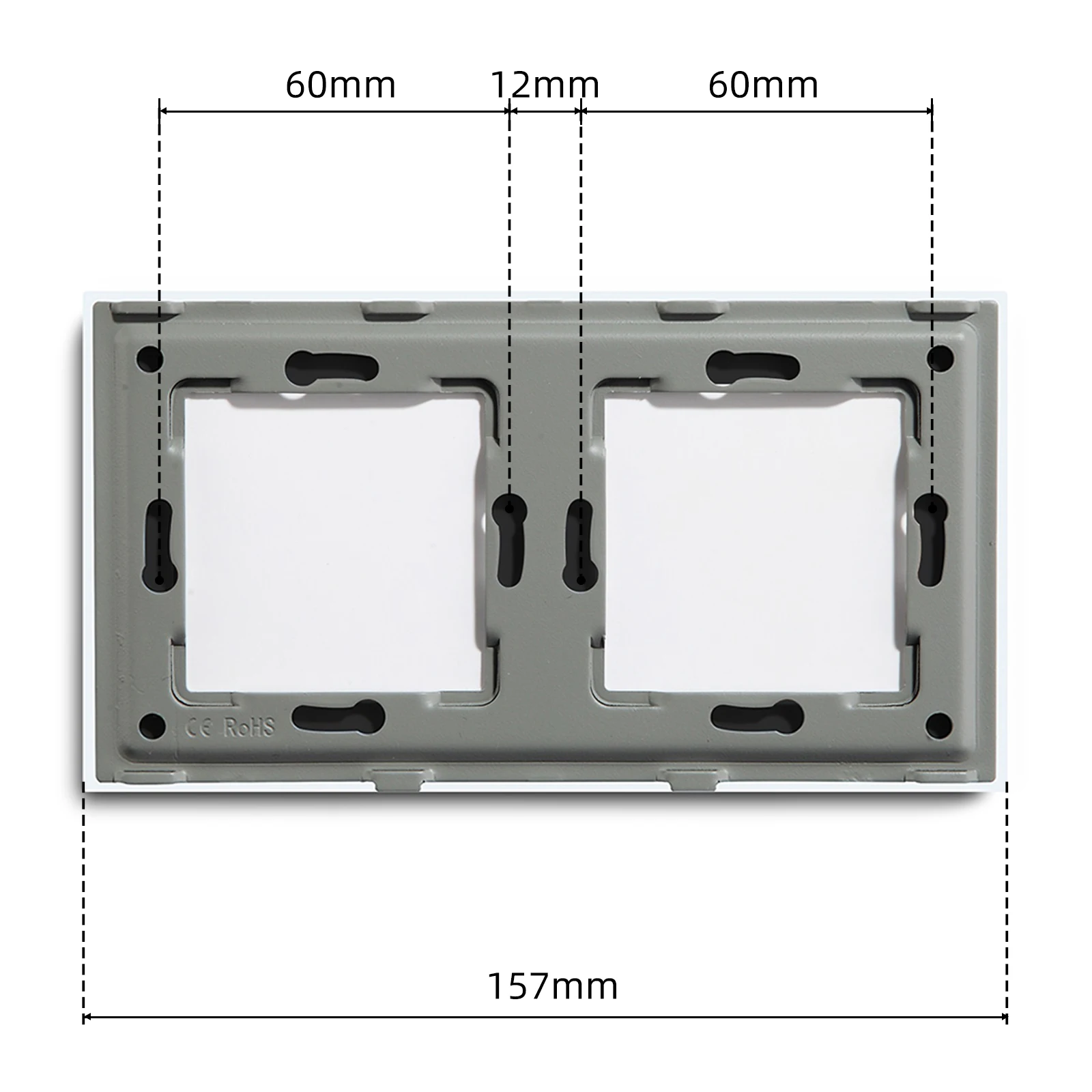 BSEED Smart Touch Glass Panel with Metal Frame - White