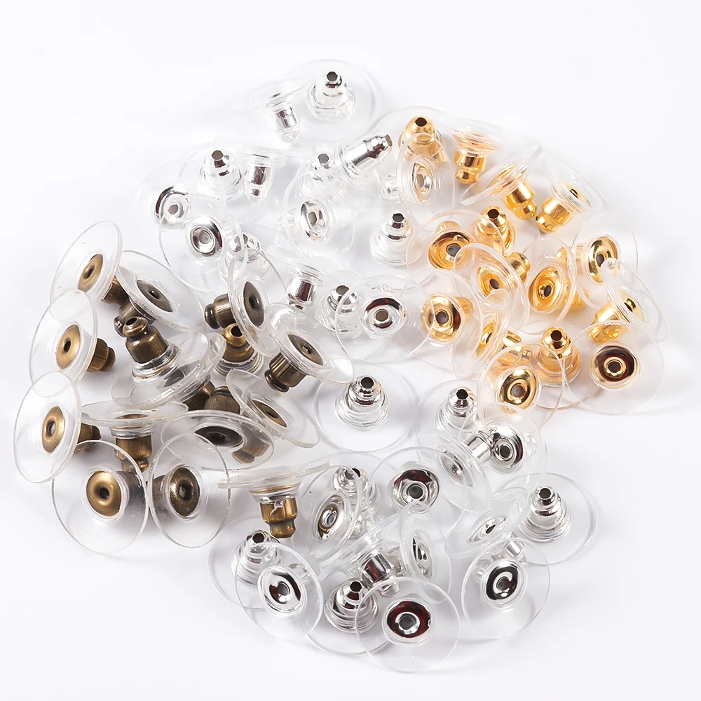 500PCS Sheer Rubber Back Stoppers Ear Post Nuts Earring Jewelry Findings 5MM