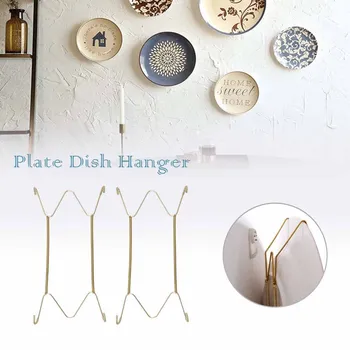 

Wall Display Plates Hanger W Type Dish Spring Holder Invisible Hook Home Decor 6/7/8/10/12/14/16 Inch
